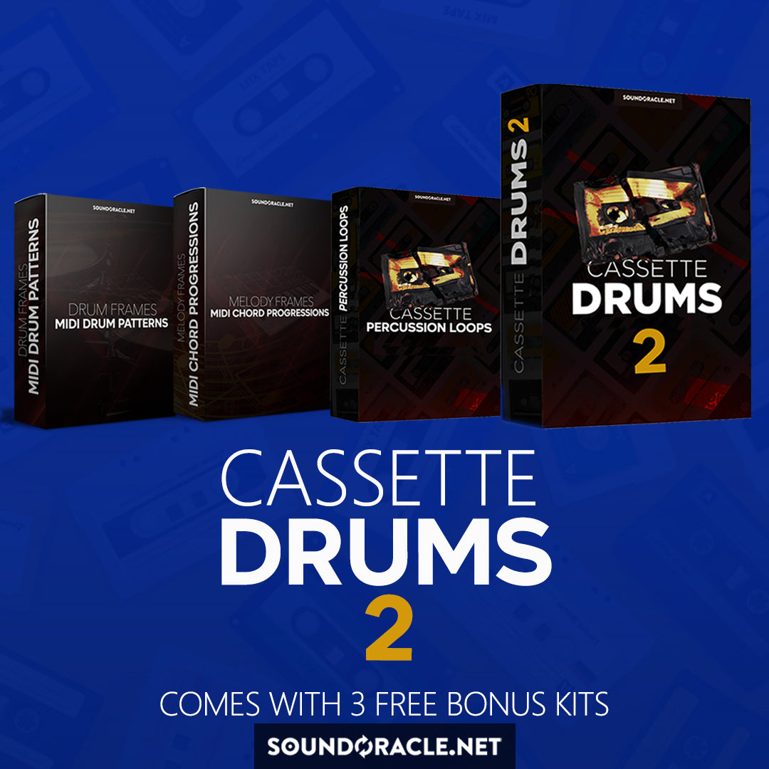 Cassette Drums 2 - Soundoracle Drum Sample Pack + Percussion Loops + Midi Chord Progression Pack