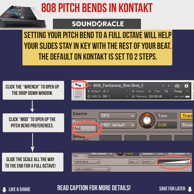 Setting Up 808 Pitch Bends In Kontakt!