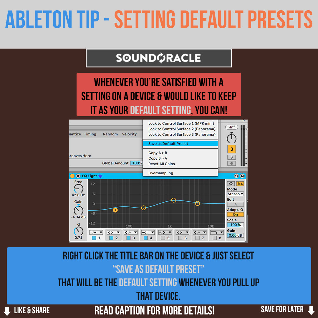 Ableton Tip - Setting Default Presets